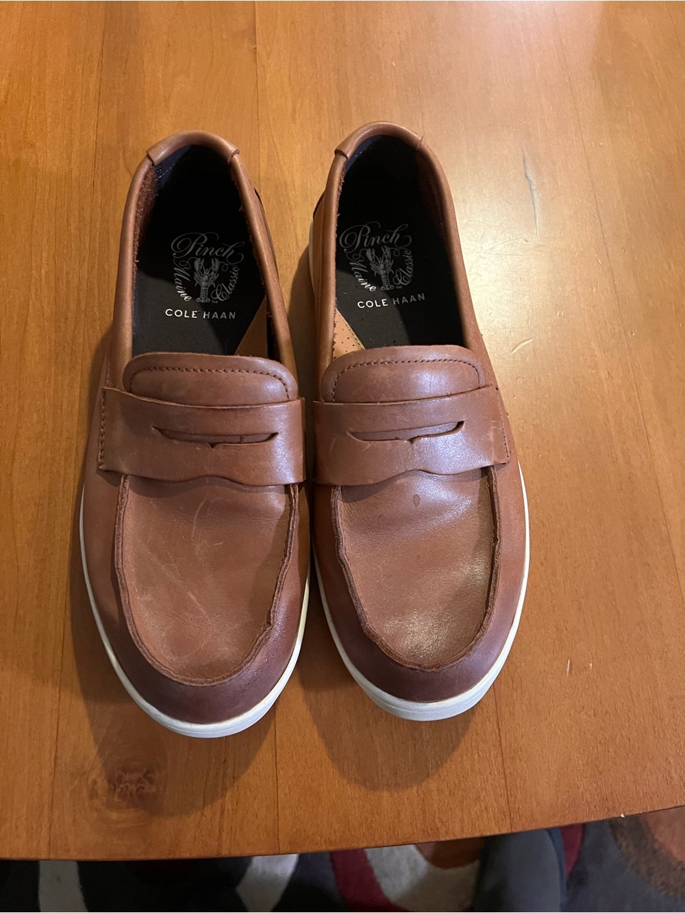 Cole Haan Brown Leather Slip-On Penny Loafers